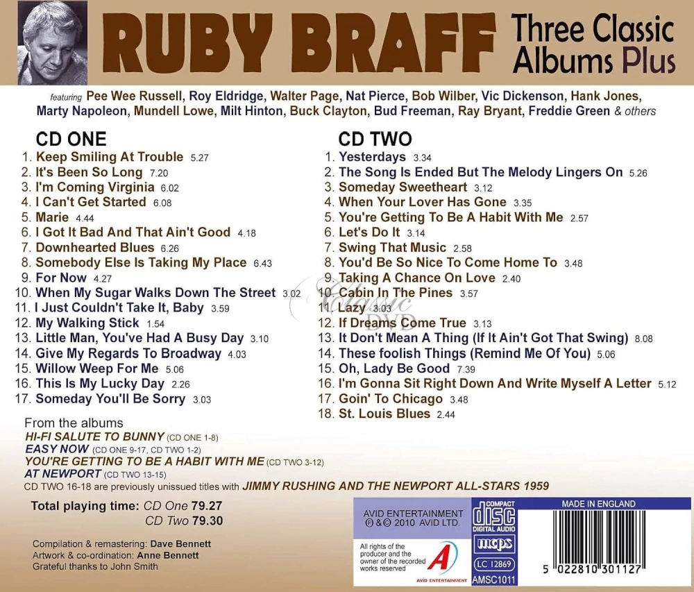RUBY BRAFF: Three Classic Albums Plus (2CD)