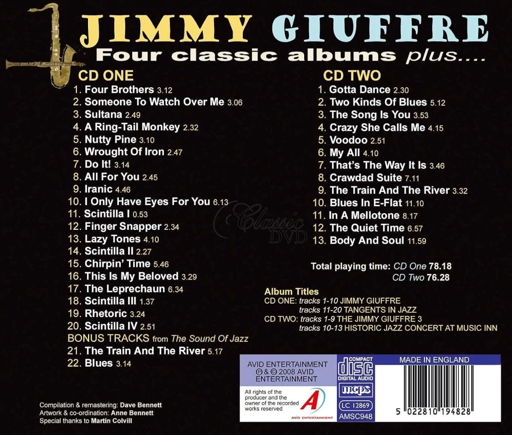 JIMMY GIUFFRE: Four Classic Albums Plus (2CD)