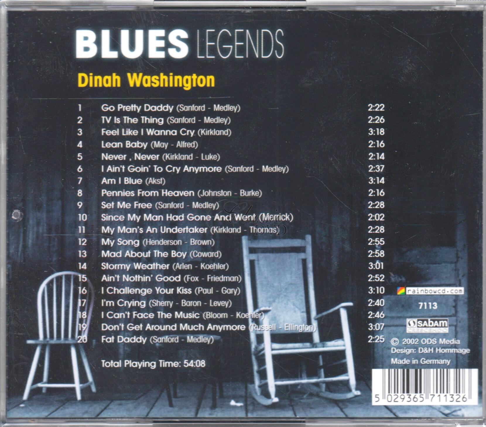 DINAH WASHINGTON: Blues legend - Originální nahrávky (CD)