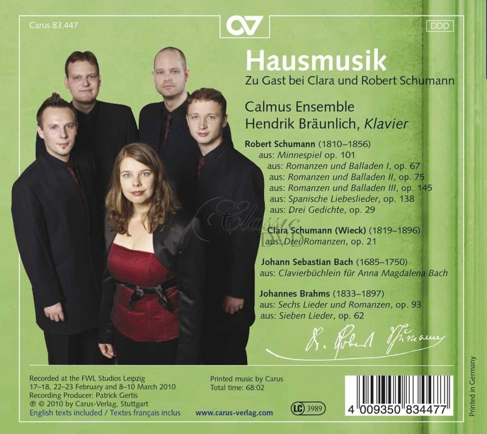 HAUSMUSIK: Clara & Robert Schumann (CD)