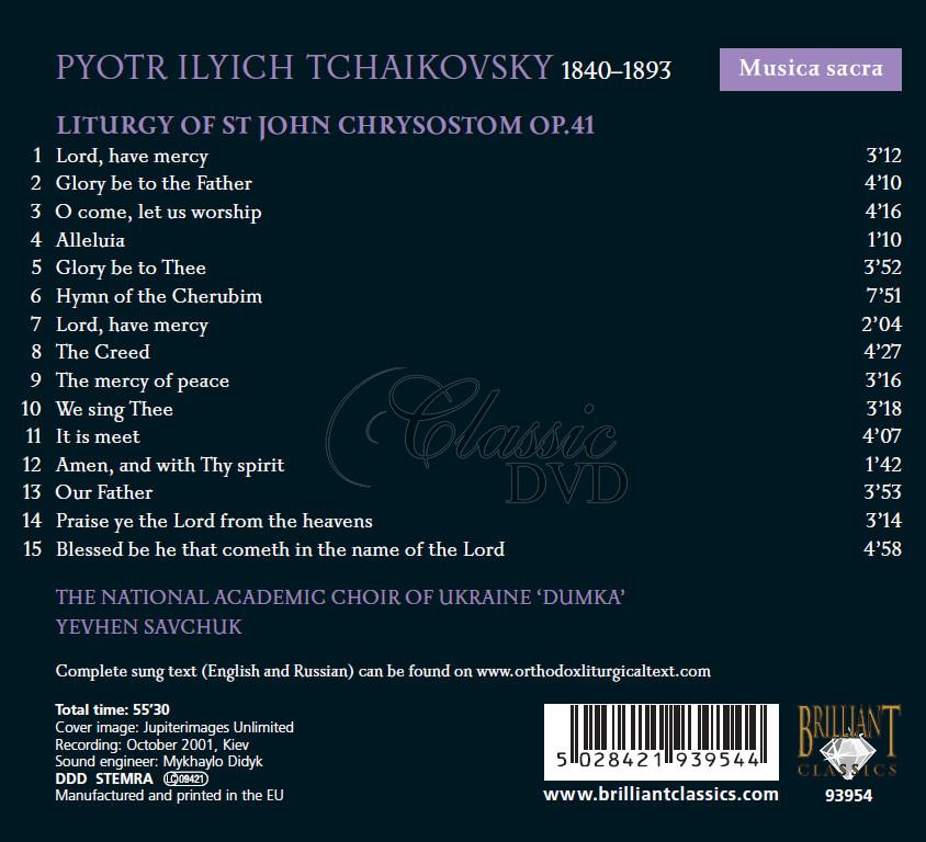 ČAJKOVSKIJ,P.I.: Liturgie sv. Jana Zlatoústého (CD)