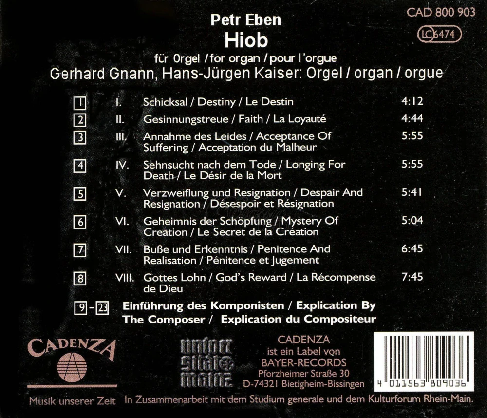 EBEN,P.: Hiob for Organ (CD)