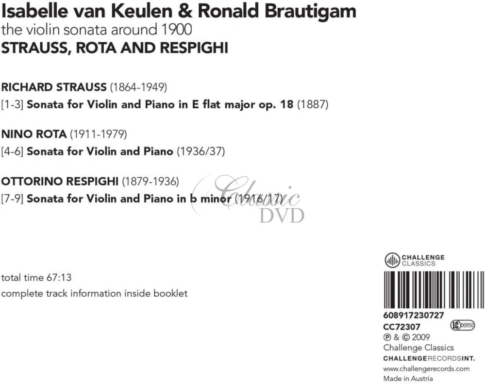 Strauss / Rota / Respighi - The Violin Sonata around 1900 (CD)