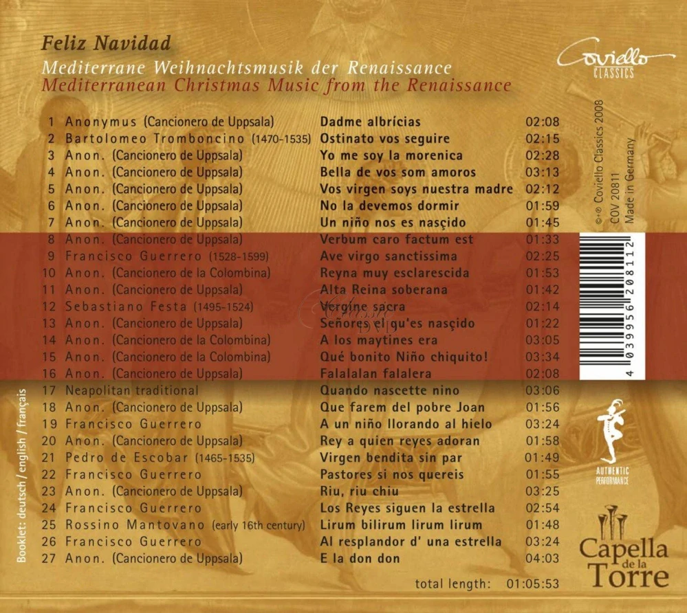 MEDITERRANEAN CHRISTMAS MUSIC FROM THE RENAISSANCE (CD)
