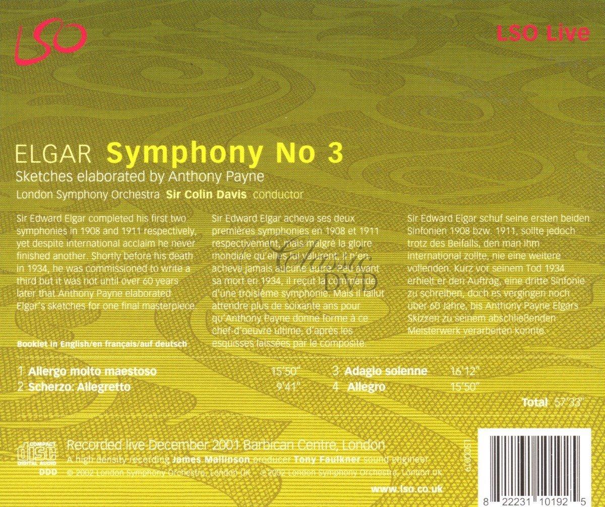 ELGAR,E.: Symfonie 3. Colin Davis / London Symphony Orchestra (CD)
