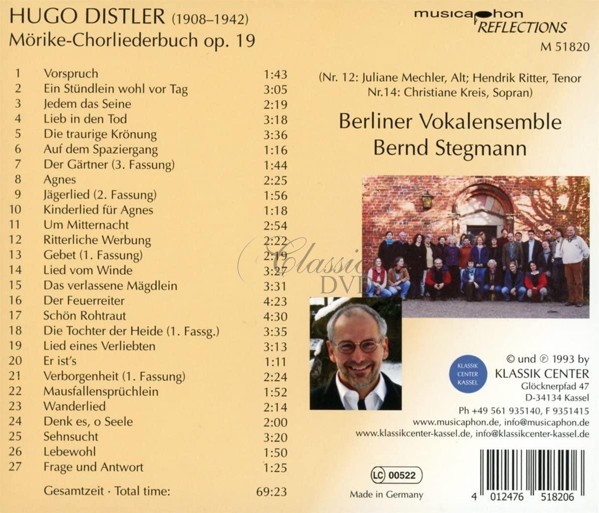 DISTLER,H.: Mörike-Chorliederbuch (CD)
