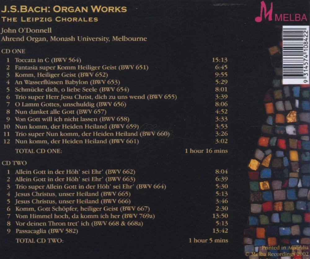 BACH,J.S.: Lipské chorály - Leipzig Chorales (2CD)