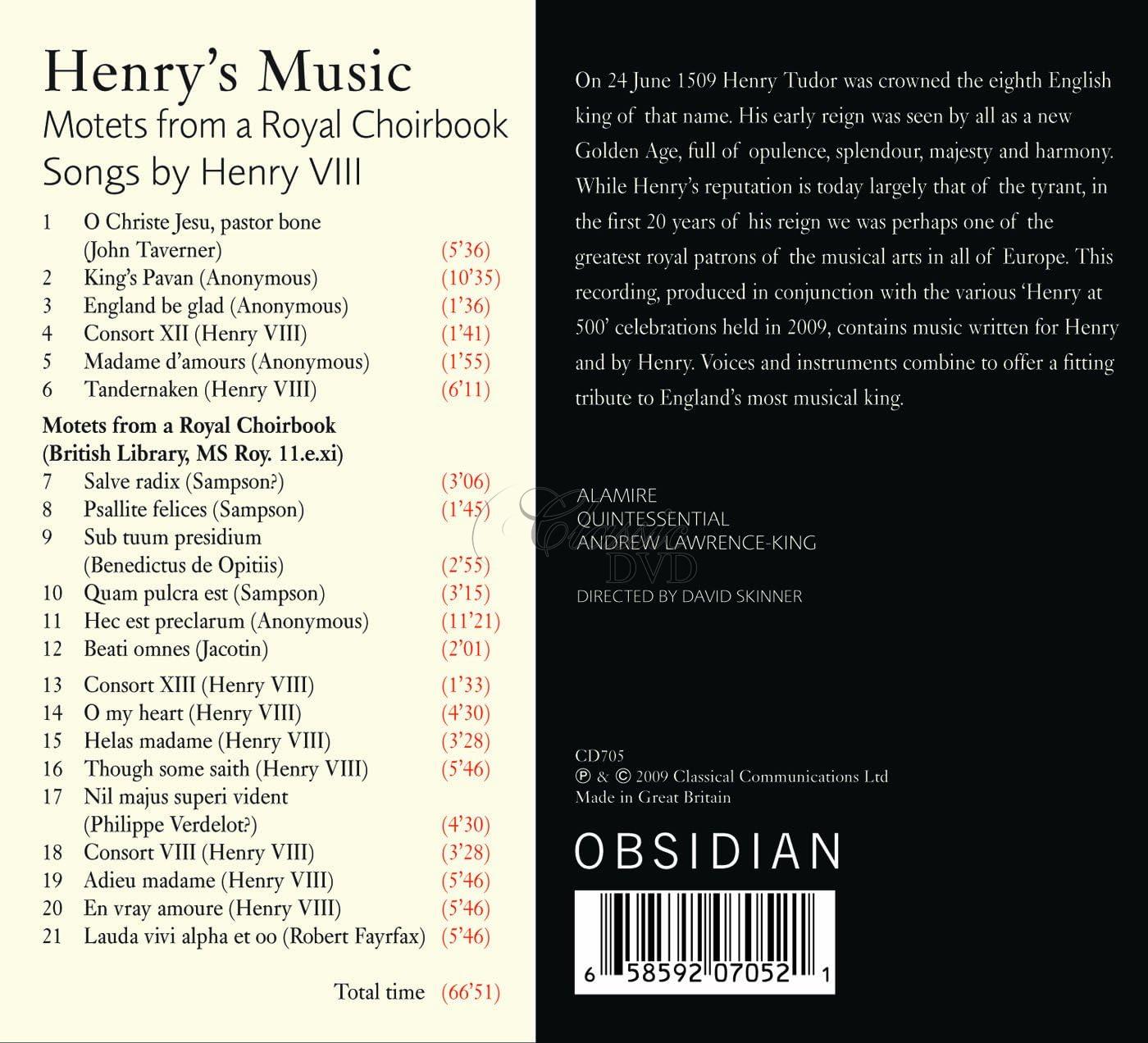 HENRY'S MUSIC: Motets from a Royal Choirbook (CD)