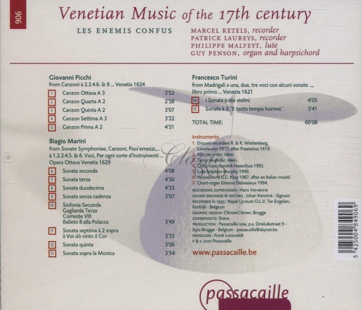 VENETIAN MUSIC: 17th Century (CD)