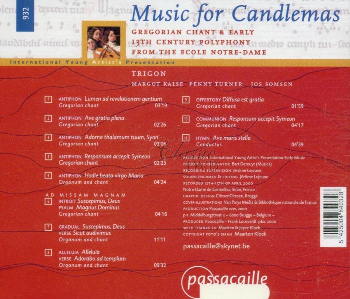 MUSIC FOR CANDLEMASS: Gregorian Chant & 13th Century (CD)