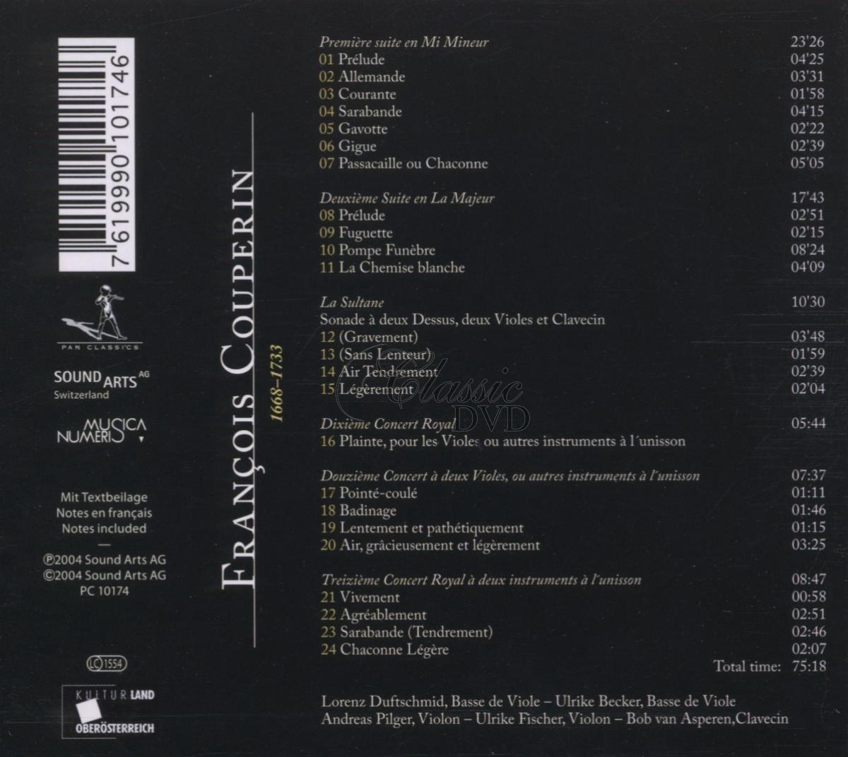 FRANCOIS COUPERIN Pieces de violes (CD)