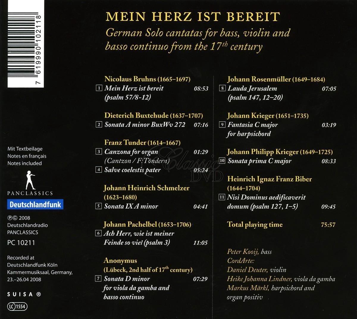 MEIN HERZ IST BEREIT: German Solo cantatas (CD)