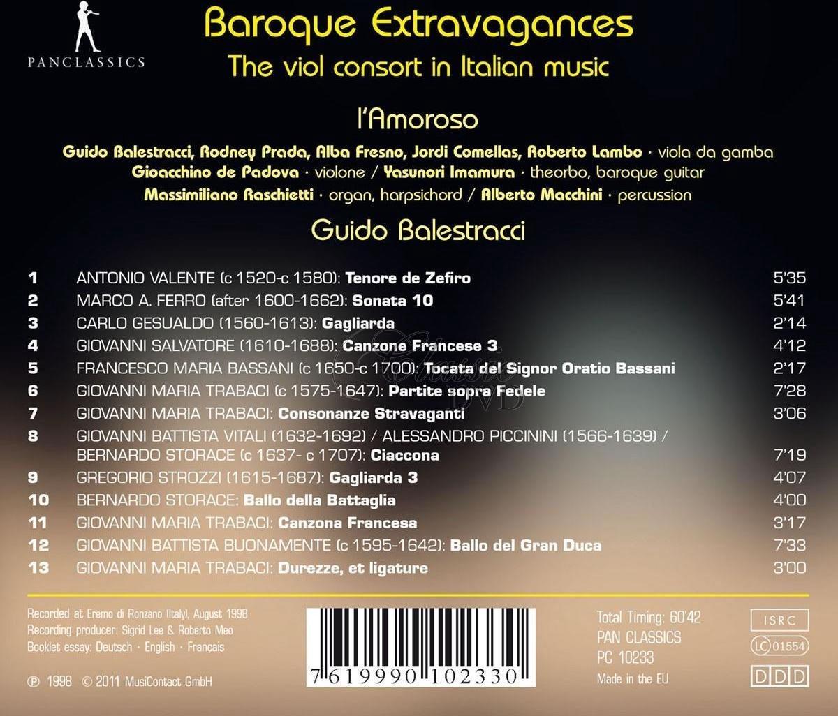 BAROQUE EXTRAVAGANCES: The Viol consort in Italian music (CD)
