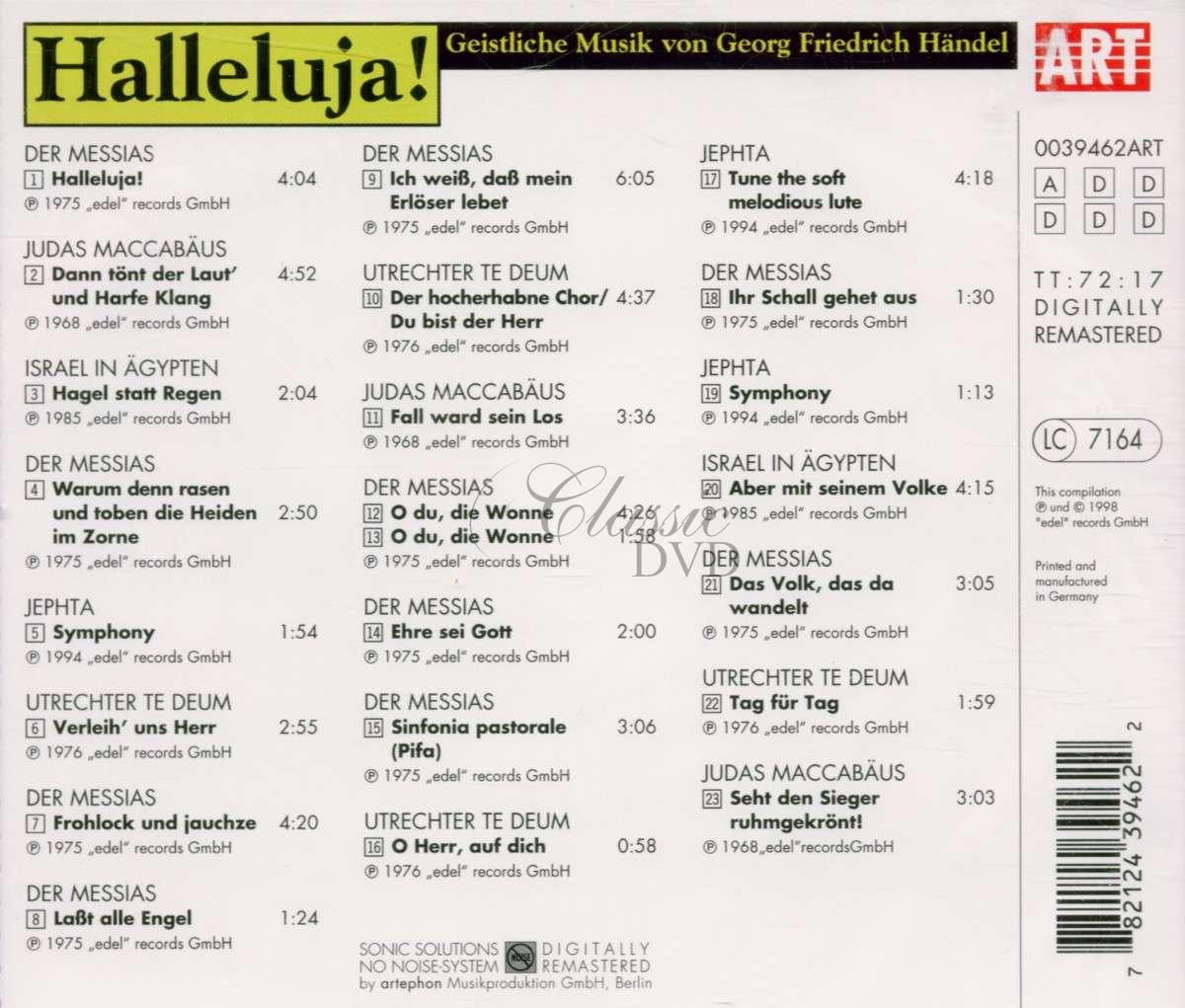 HÄNDEL,G.F.: Halleluja! Sacred Music (CD)