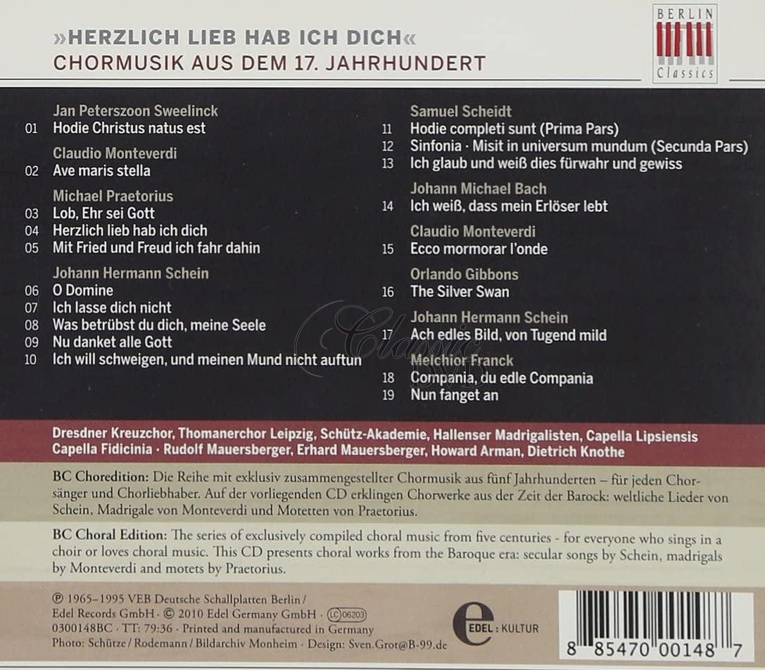 CHOR EDITION: 17.Jahrhundert 'Herzlich lieb hab ich dich' (CD)