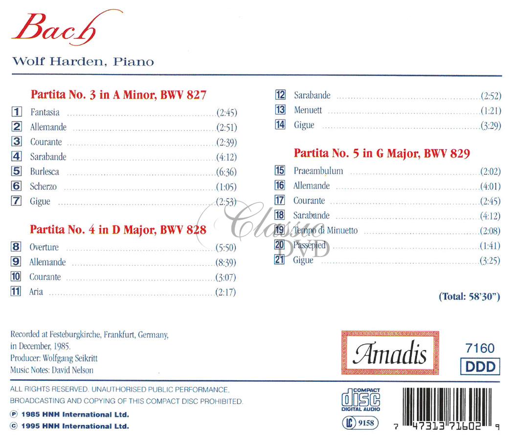 BACH,J.S.: Partitas Nos. 3-5 (CD)