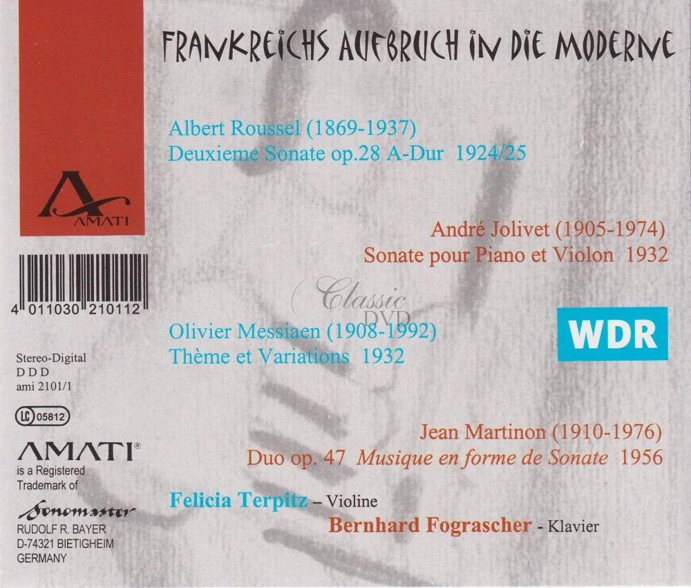 FRENCH VIOLIN SONATAS (CD)