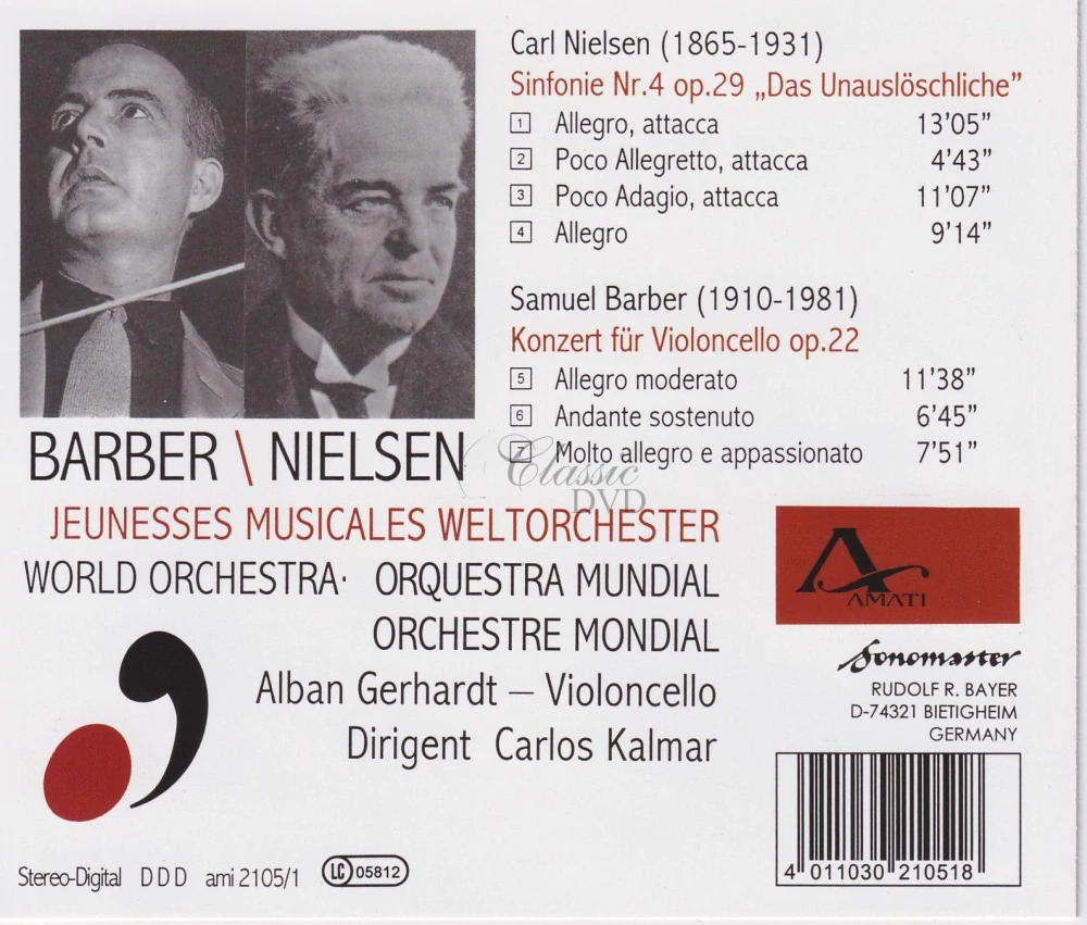 NIELSEN Sinfonie Nr.4 op.29 „Das Unauslöschliche“ / BARBER Konzert für Violoncello op.22 (CD)