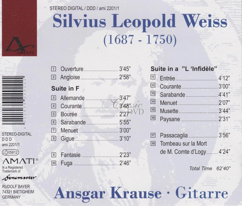 Silvius Leopold Weiss: Ansgar Krause, guitar (CD)