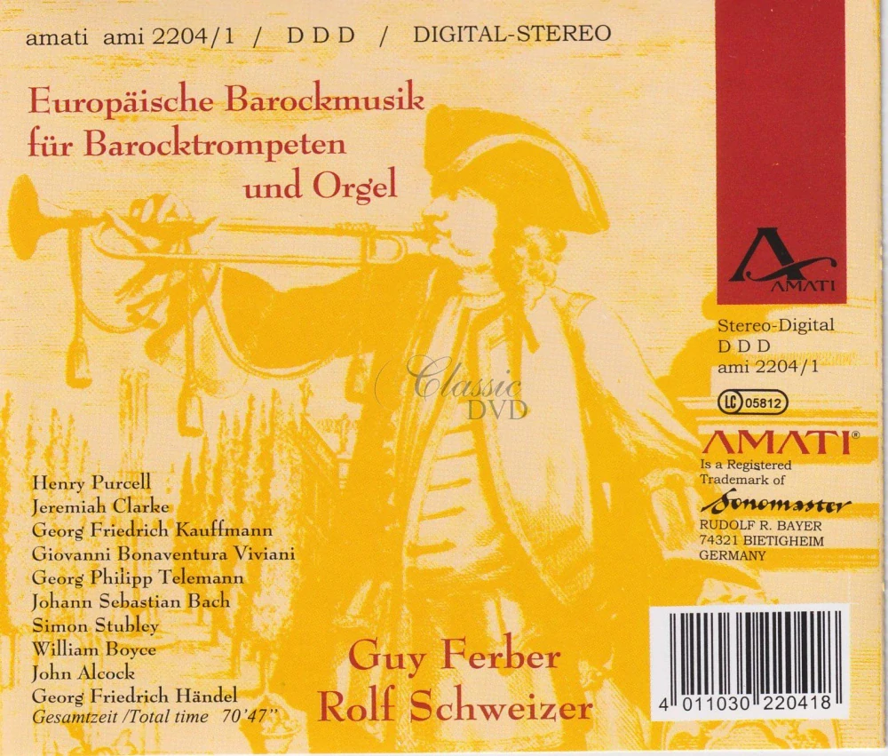 European Baroque Music for Trumpet & Organ (CD)