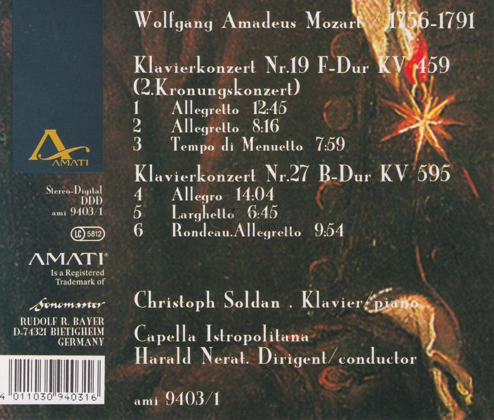 MOZART,W.A.: Piano concertos Vol.2 (CD)