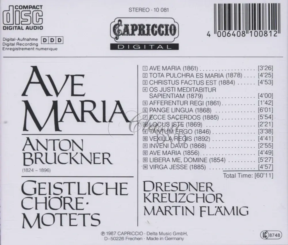 BRUCKNER,A.: Ave Maria & Motets (CD)
