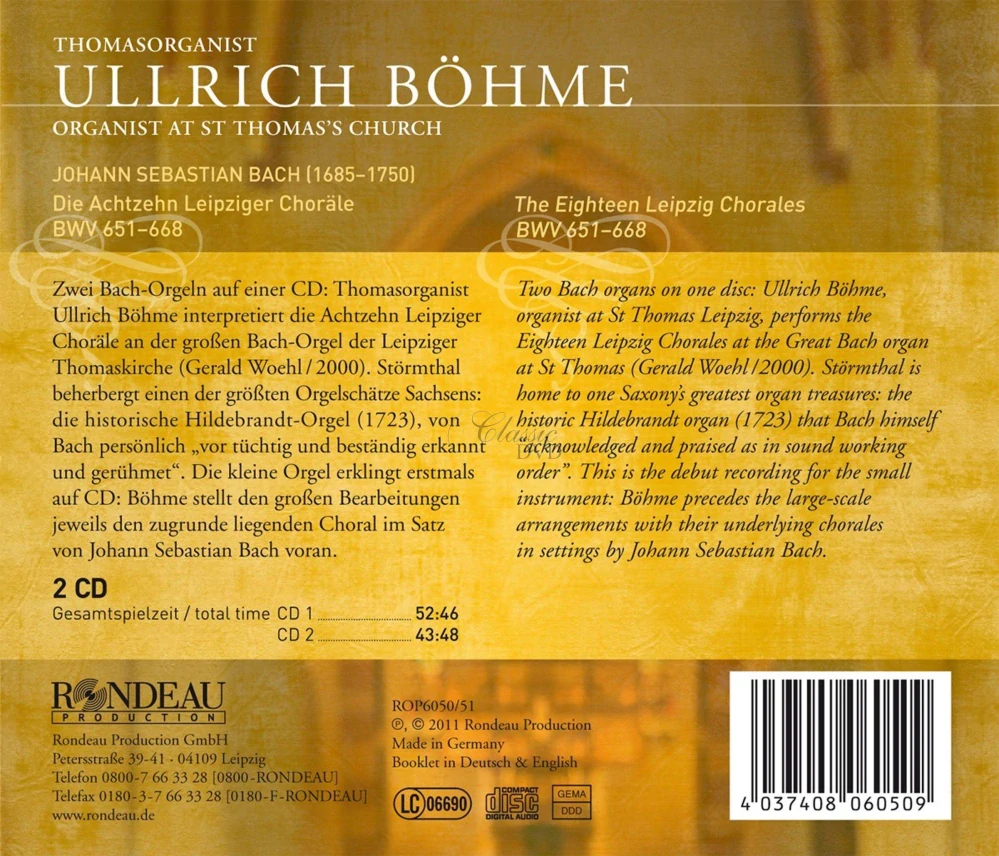 BACH,J.S.: Die Leipziger Chorale BWV 651-66 (2CD)