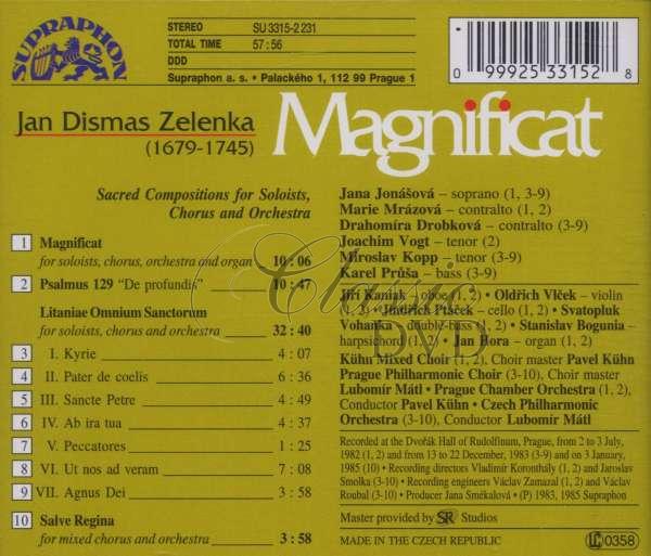 ZELENKA,J.D.: Magnificat, Psalmus 129, Litanie Omnium Sanctorum, Salve Regina (CD)