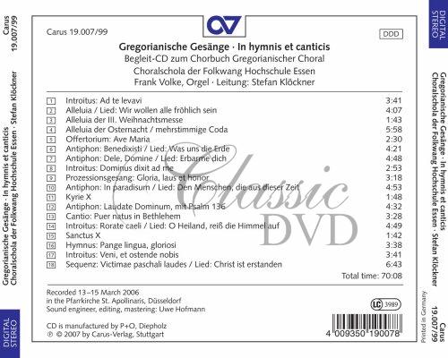 IN HYMNIS ET CANTICIS Gregoriánské chorály (CD)