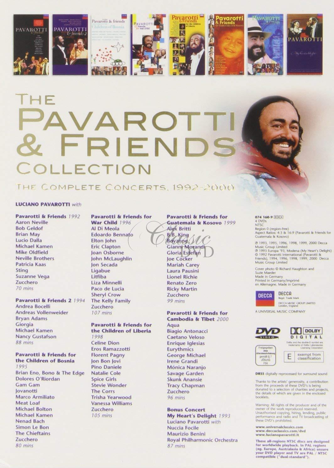 PAVAROTTI & FRIENDS: Complete Concerts 1992-2000 (4DVD)