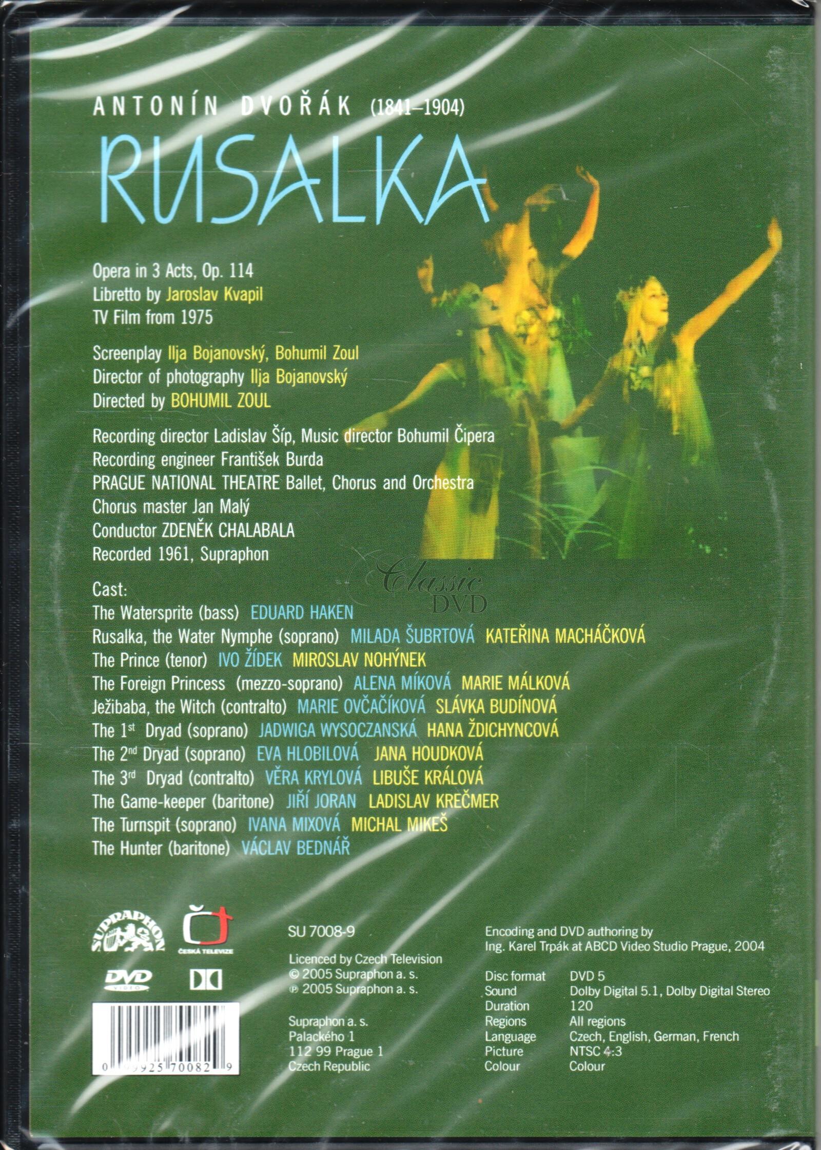 DVOŘÁK,A.: Rusalka. Národní Divadlo (DVD)