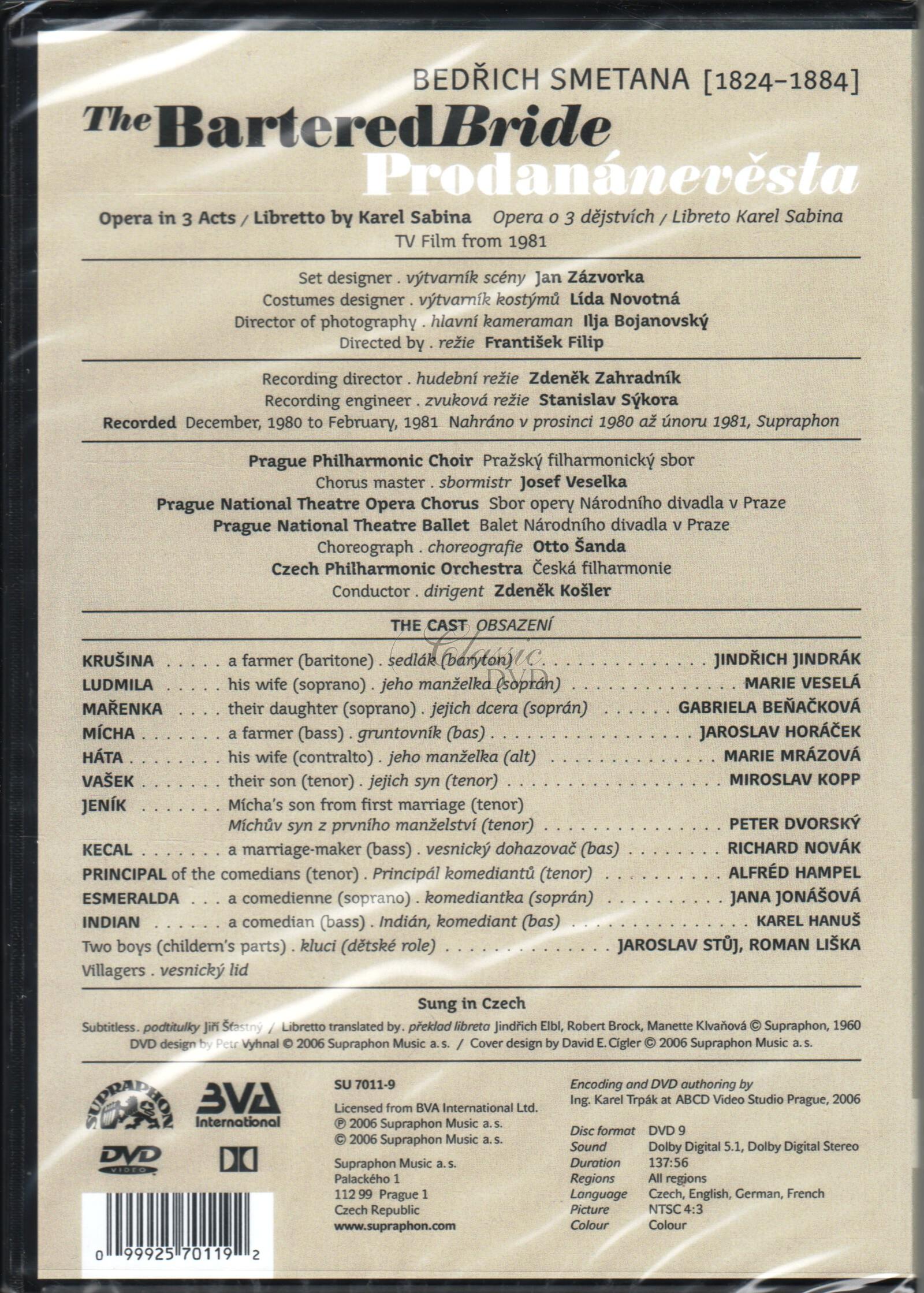 SMETANA,B.: Prodaná nevěsta (DVD)