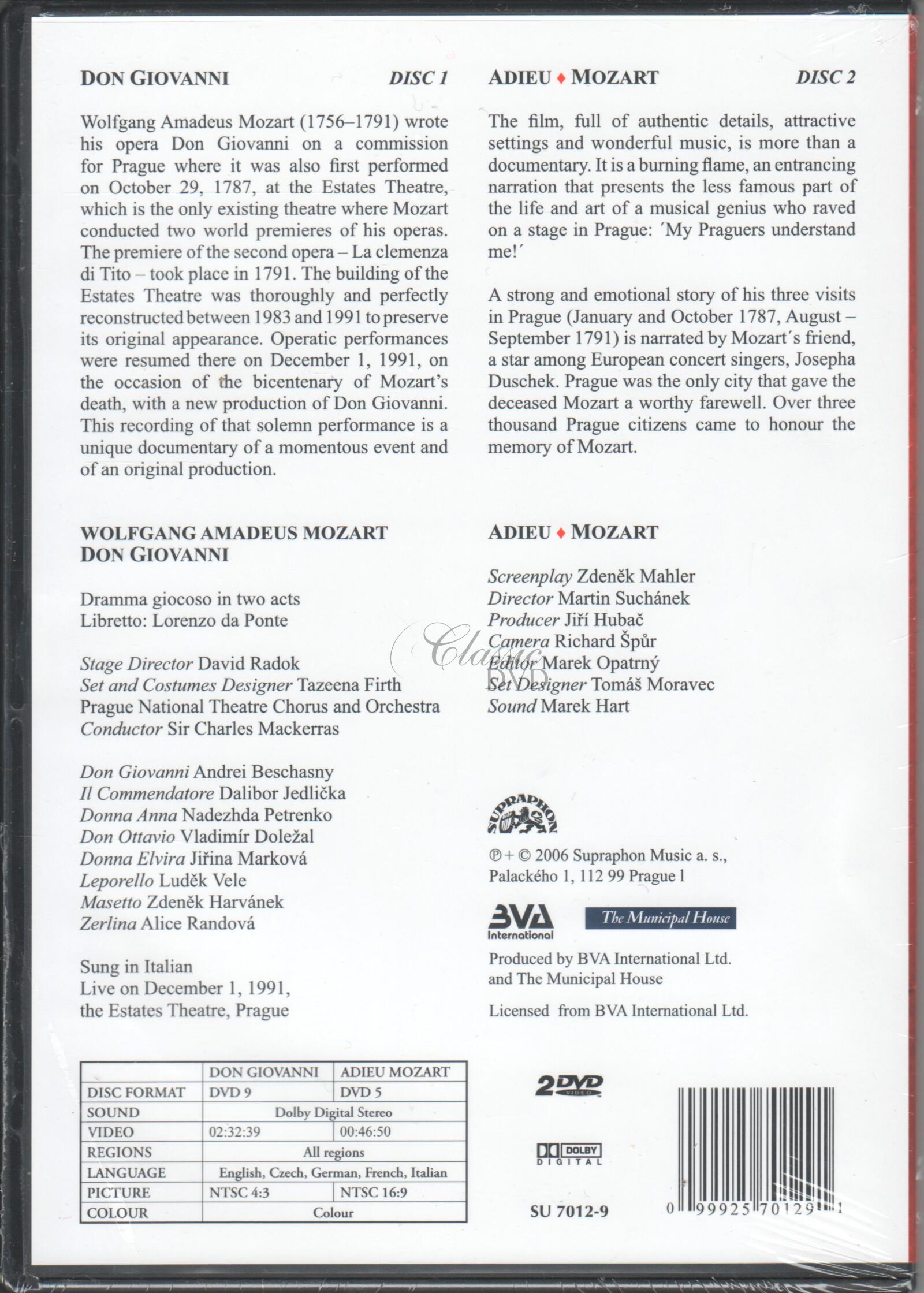 MOZART,W.A.: Don Giovanni. Adieu, Mozart (2DVD)