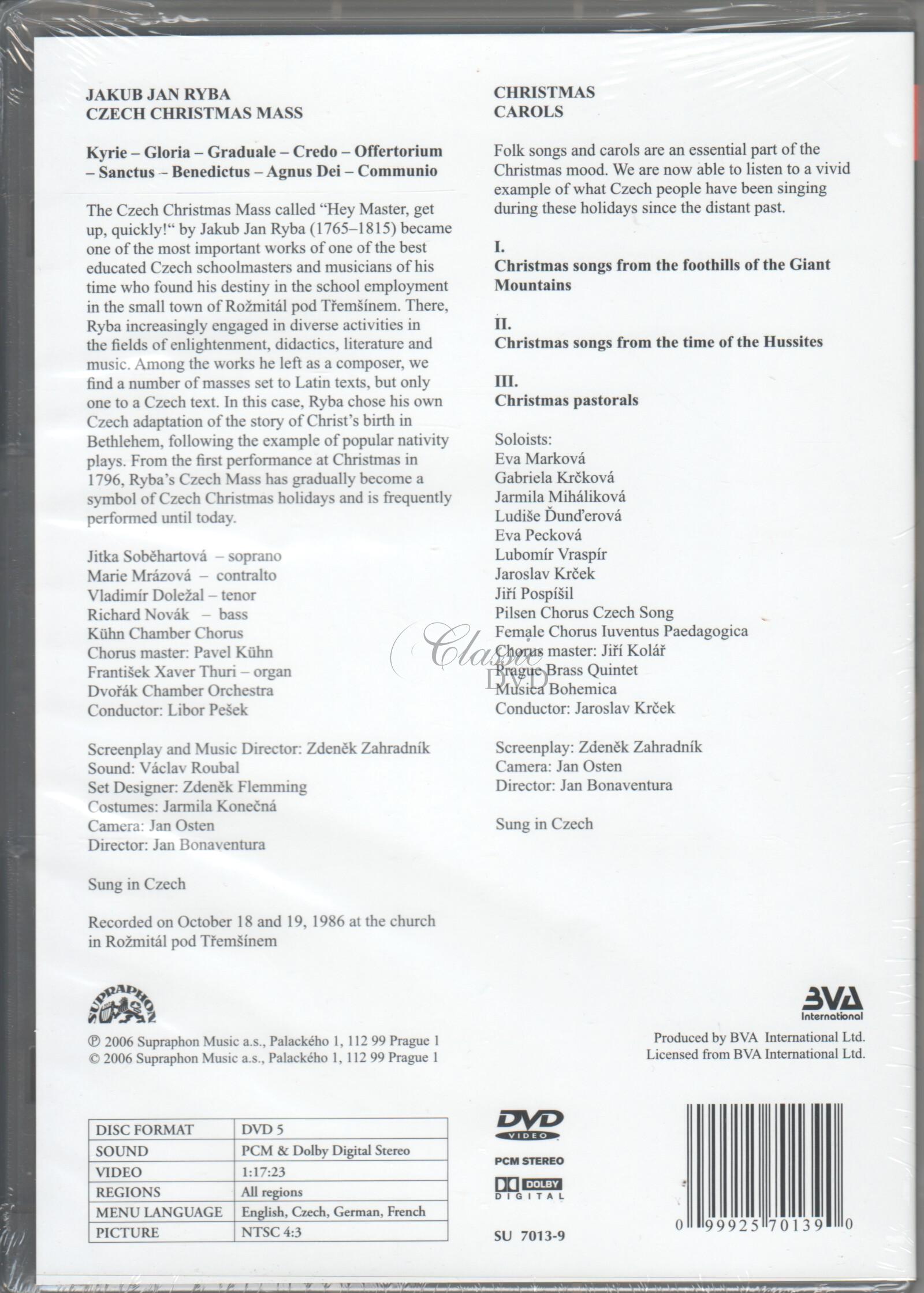 Jakub Jan Ryba - Česká mše vánoční / Koledy (DVD)