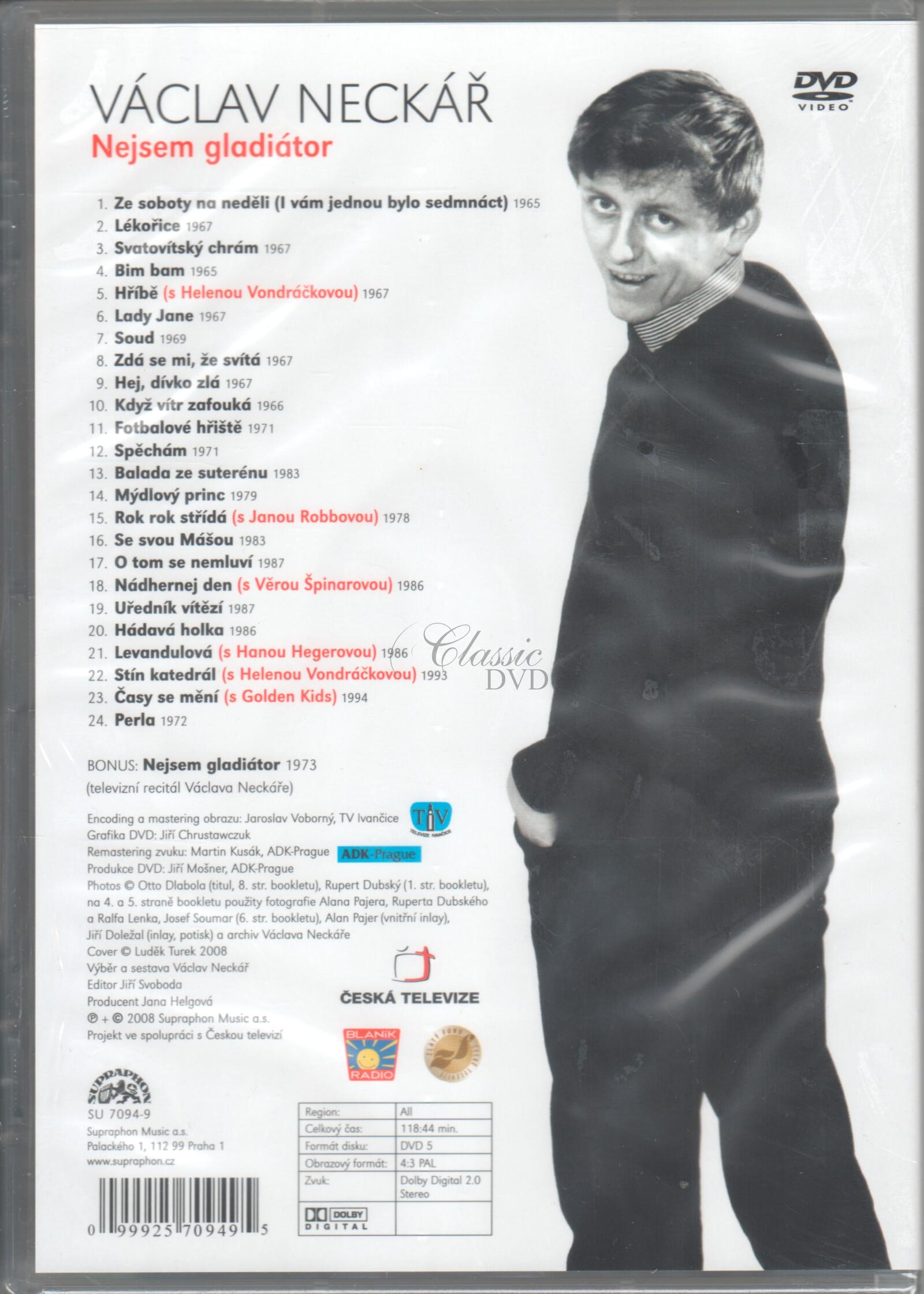 VÁCLAV NECKÁŘ: Nejsem gladiátor / The Best of (DVD)