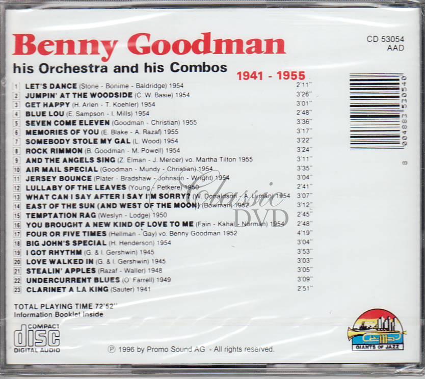 BENNY GOODMAN: 1941-55 Originální nahrávky (CD)