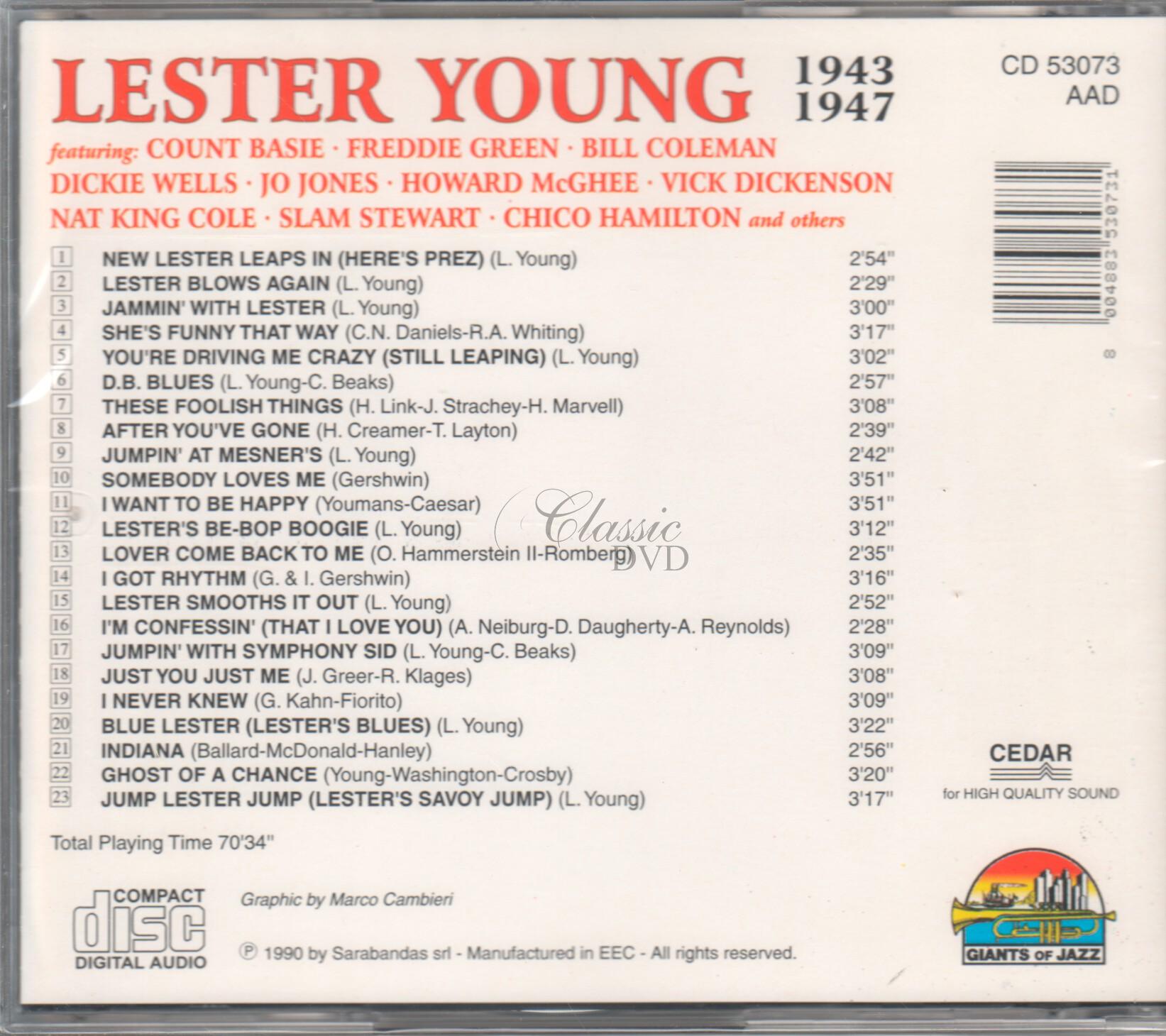 LESTER YOUNG: Originální nahrávky (CD)