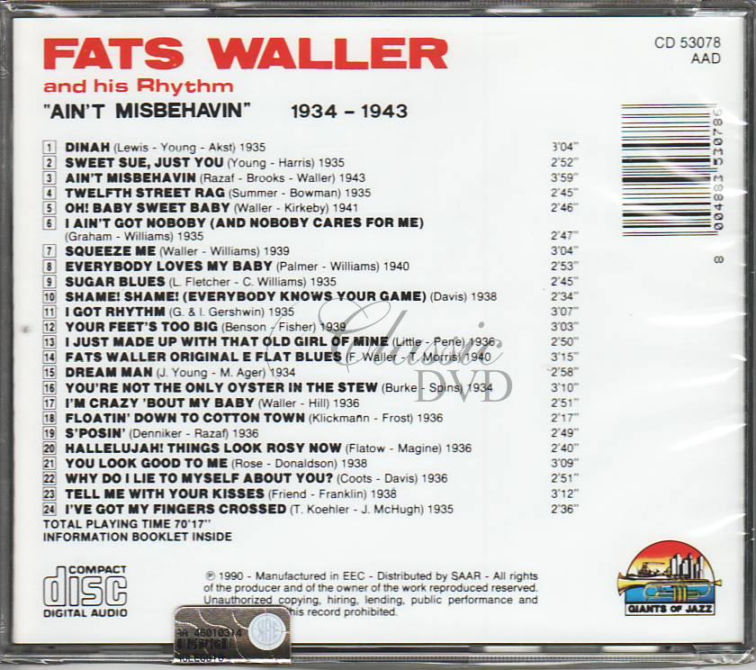 FATS WALLER: 1934-43 (CD)