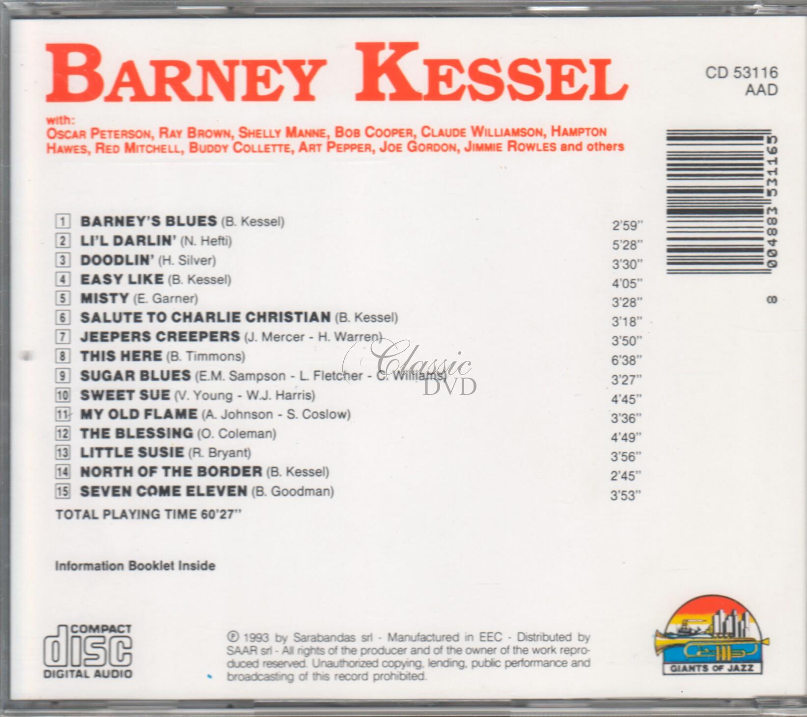BARNEY KESSEL: Originální nahrávky (CD)