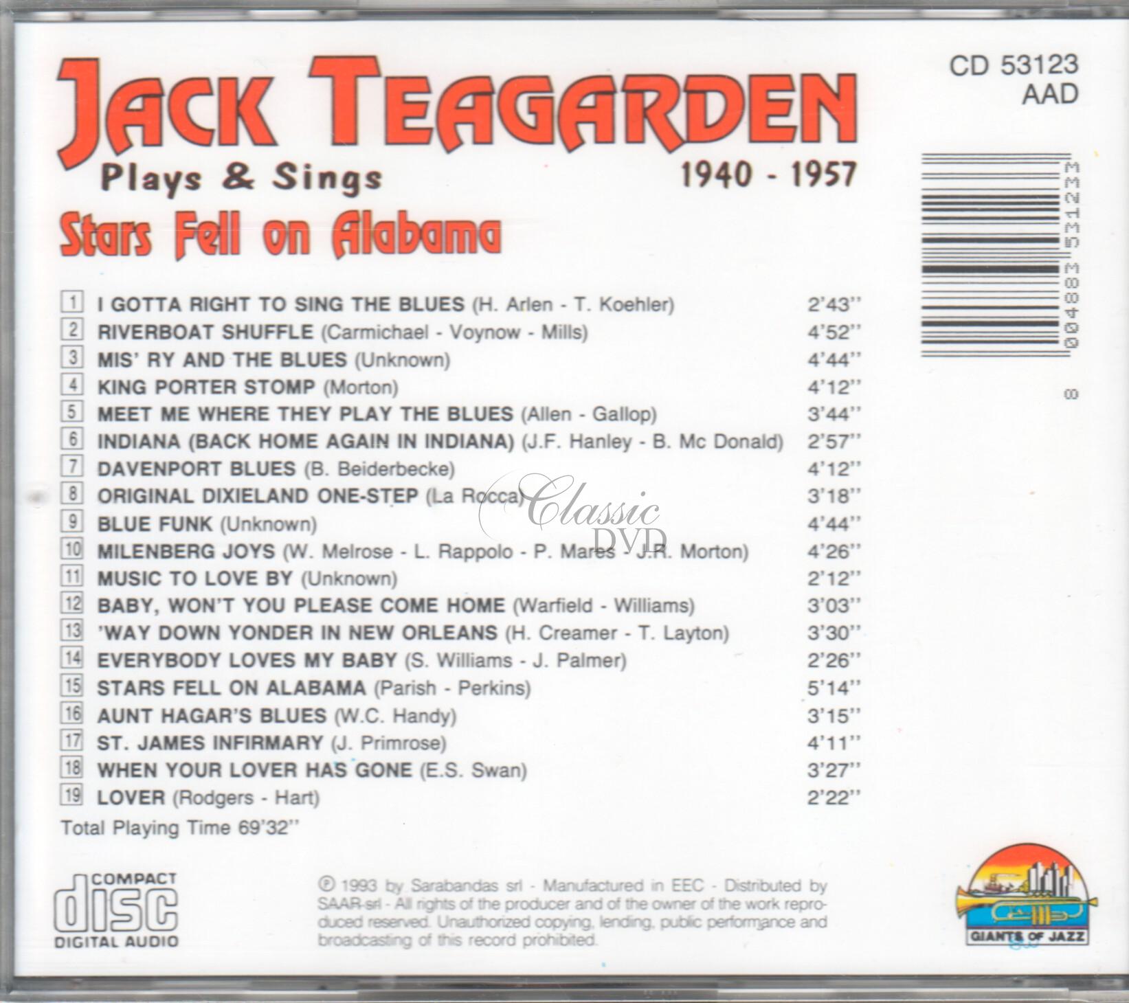 JACK TEAGARDEN: 1940-57 Originální nahrávky (CD)