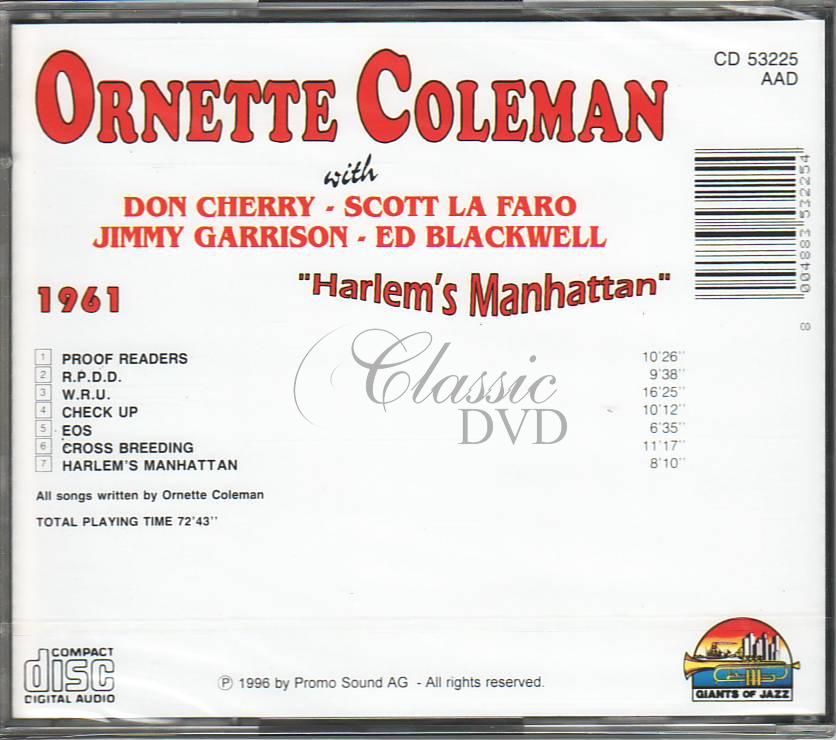 ORNETTE COLEMAN: Harlem`s Manhattan 1961 (CD)