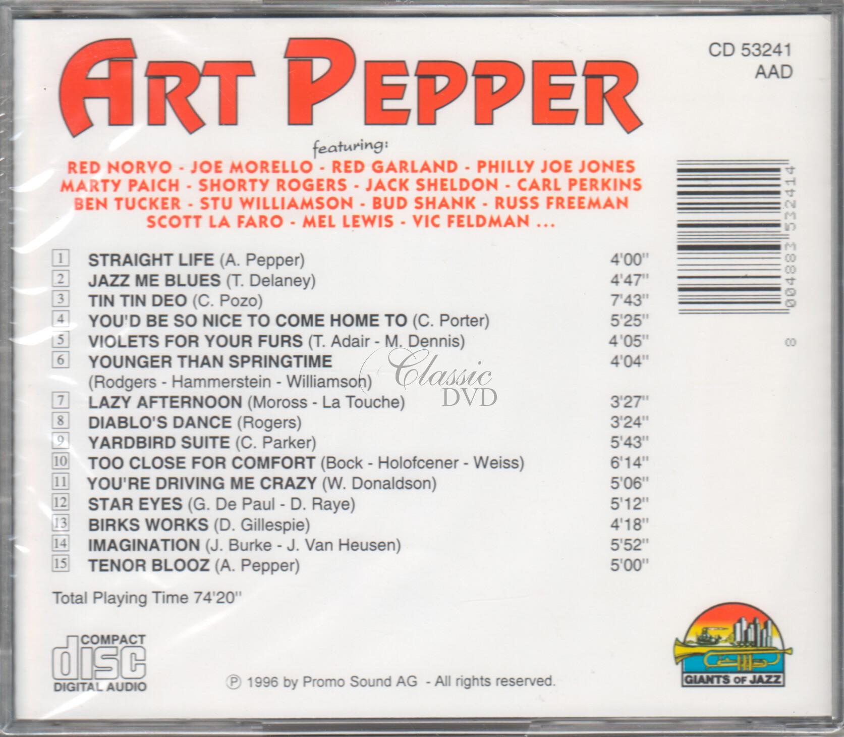 ART PEPPER: Straight Life (CD)