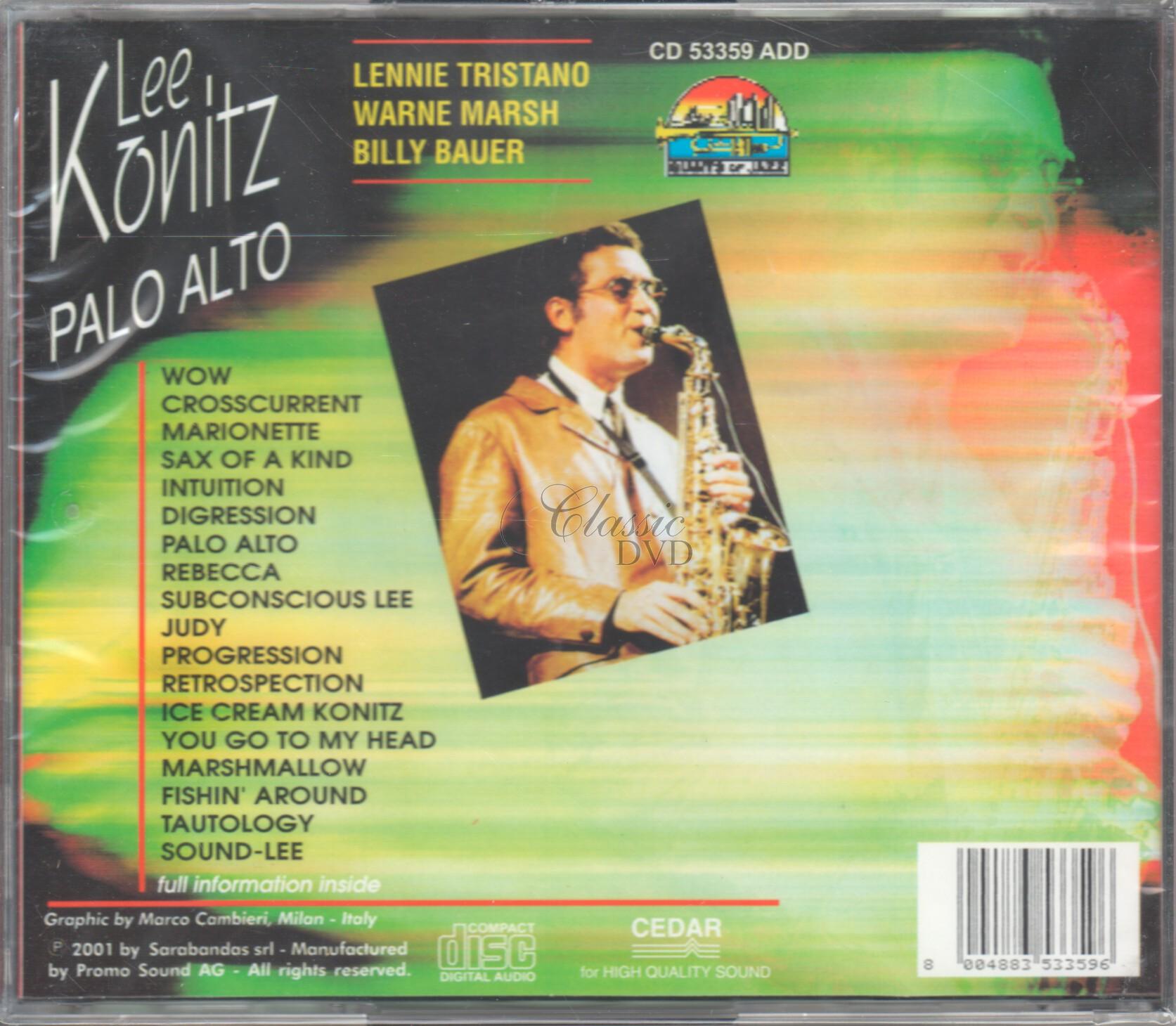 LEE KONITZ: Palo alto - Originální nahrávky (CD)