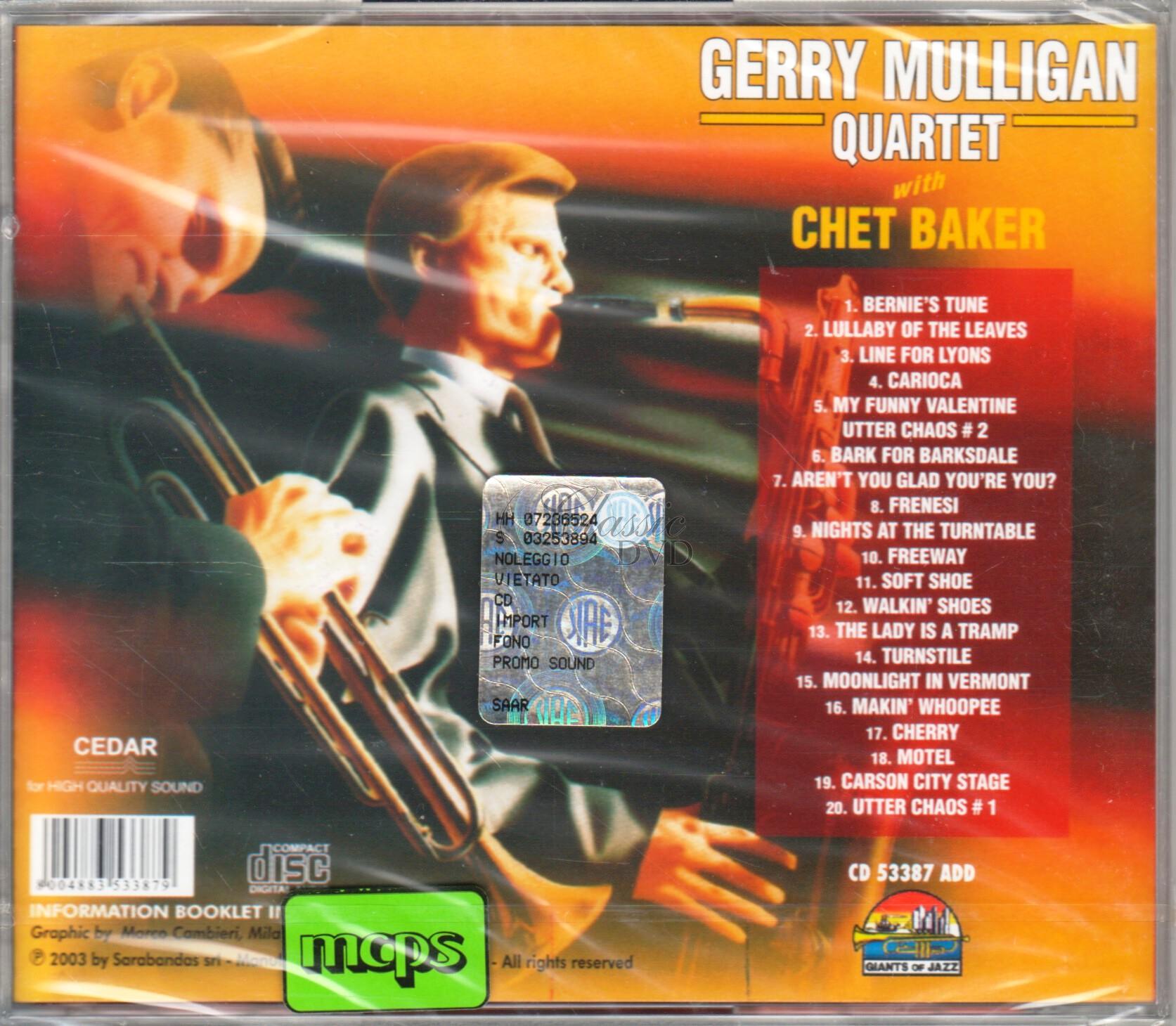 GERRY MULLIGAN QUARTET: With Chet Baker (CD)