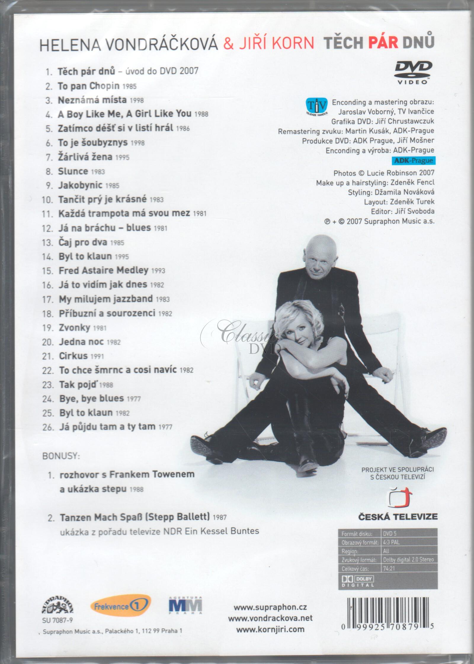 VONDRÁČKOVÁ HELENA, KORN JIŘÍ - Těch pár dnů (DVD)