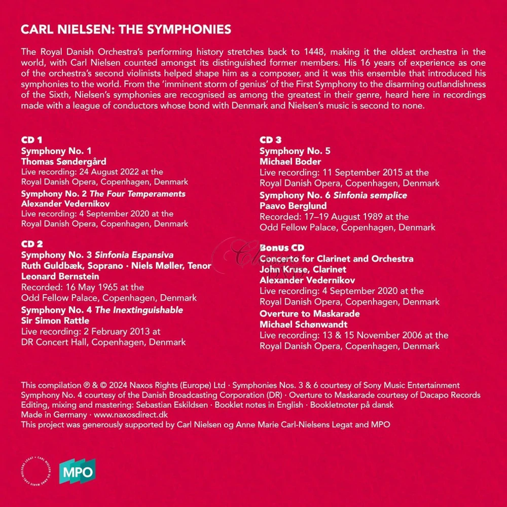 NIELSEN Symphonies Nos. 1-6 DELUXE EDITION (4CD)