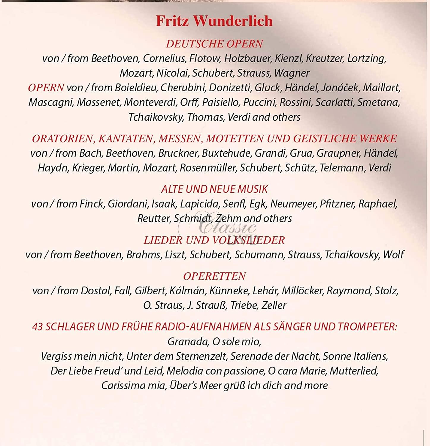 Fritz Wunderlich - Great Successes & Rarities SBĚRATELSKÁ DÁRKOVÁ EDICE (50CD)