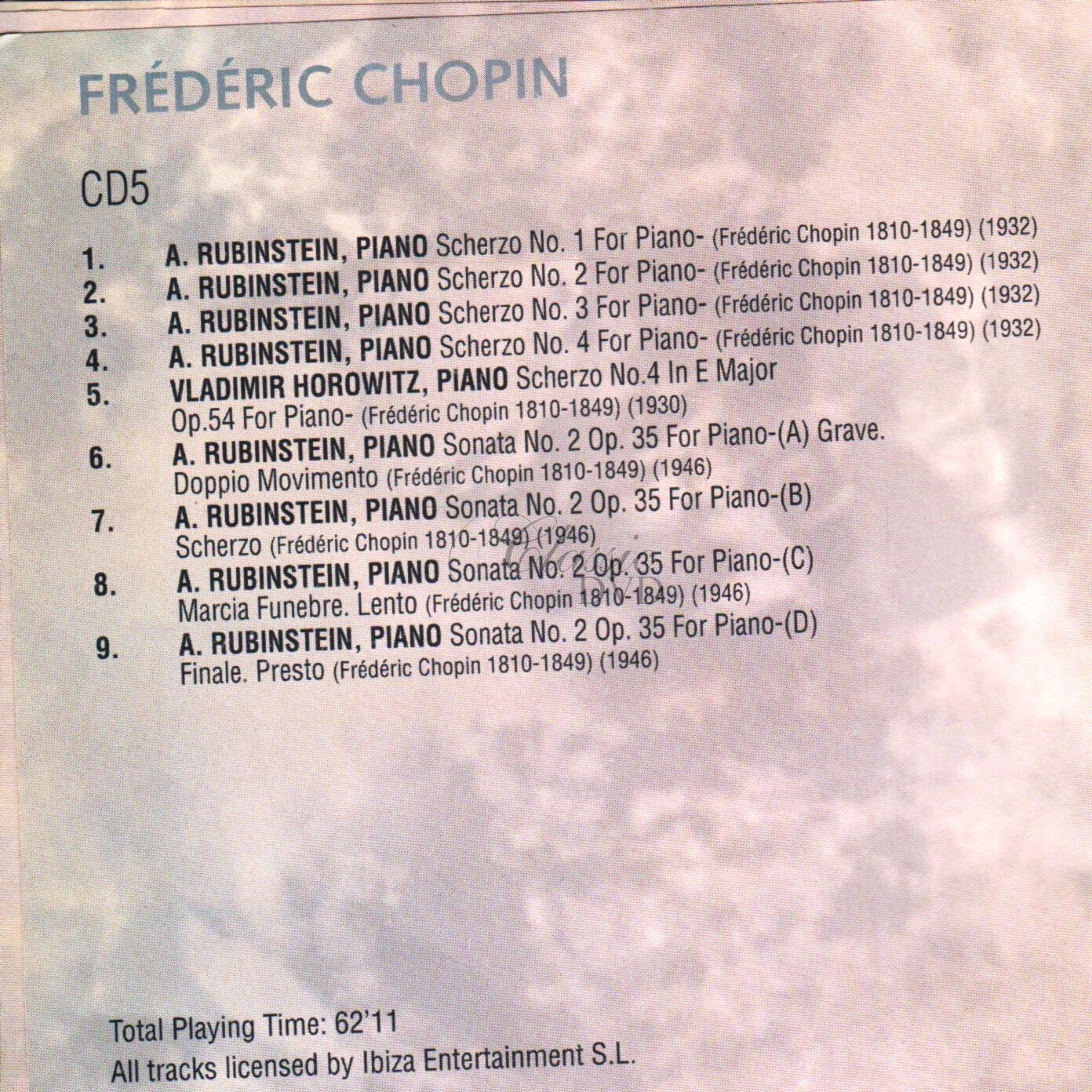 CHOPIN,F.: Skladby pro klavír - historické nahrávky (6CD)