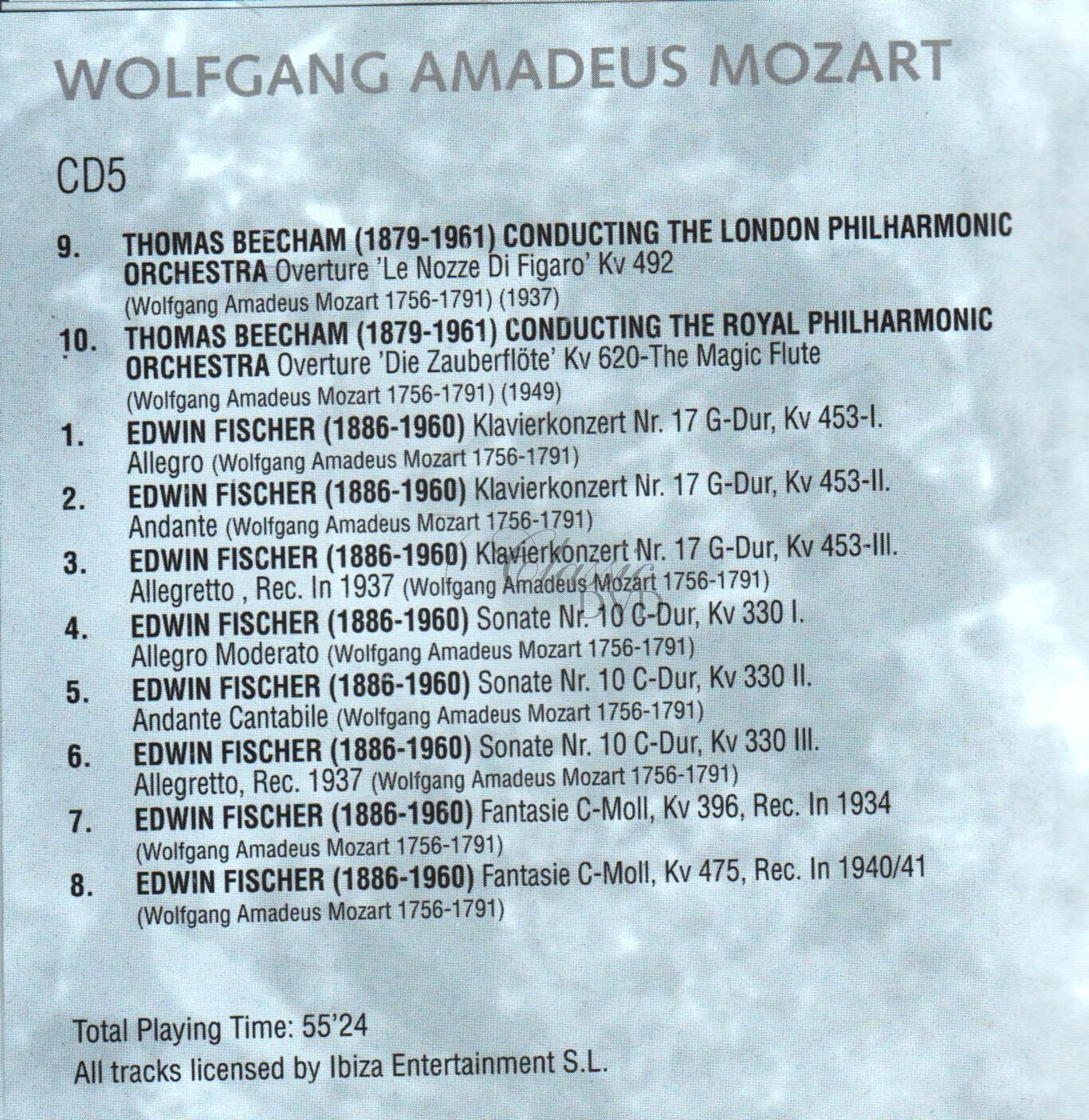 MOZART,W.A.: Nejznámější skladby - historické nahrávky (6CD)