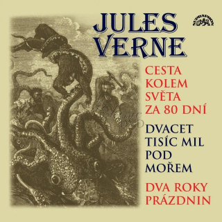 Verne, J. Cesta kolem světa za 80 dní, Dvacet tisíc mil pod mořem a Dva roky prázdnin (5CD)